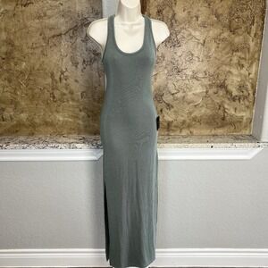 Lulus Ribbed Knit Maxi Dress Size XS Relaxed but Not Least Sleeveless Green NWT